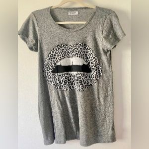 Mini T-Shirt Dress in Dark Heather Gray by Lauren Moshi